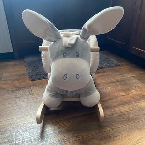 EUC Cappuccino Donkey Rocking Horse – Rocking Toy – Gray and Beige